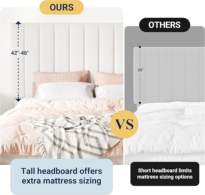 Allewie Full Size Storage Bed Frame, Vertical Channel Tufted Adjustable Headboard, Velvet Upholstered Platform Bed with 4 Oversized Underbed Drawers, Wooden Slats Support, No Box Spring Needed, White
