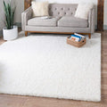 Unique Loom Solid Shag Collection Area Rug (8' Square, Snow White)