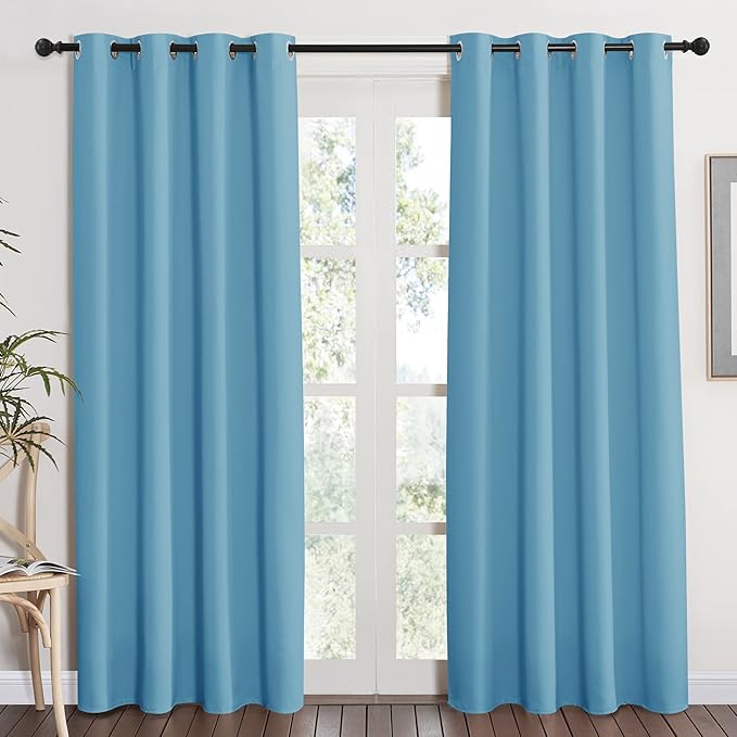 NICETOWN Thermal Curtain 84 inches Long - (Teal Blue Color) Thermal Insulated Window Treatment Drape, Room Darkening Modern Drapery for Boy's Room,52x84 inches, One Panel