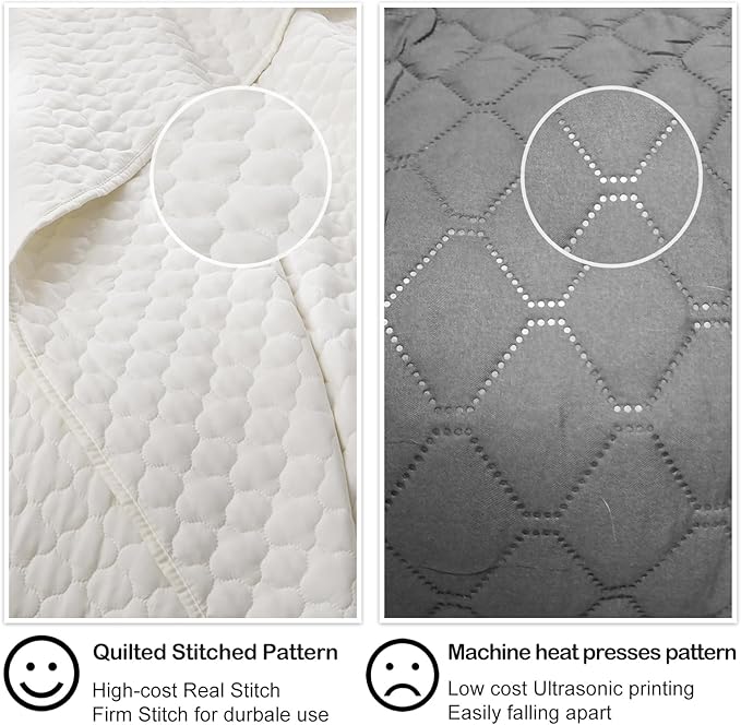 HORIMOTE HOME Cream Quilt Twin Size, Lightweight Quilt for Summer Ultra-Soft Microfiber Modern Style Quilted Clouds Pattern Bedspread Quit Set 2 Pieces (1 Quilt and 1 Pillow Sham)