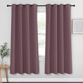 NICETOWN Blackout Bedroom Curtain 72 inches Long - Grommet Sound Reducing Window Treatment Privacy Drape Room Darkening Light Blocking for Living Room (Dry Rose, 1 Panel, W52 x L72)