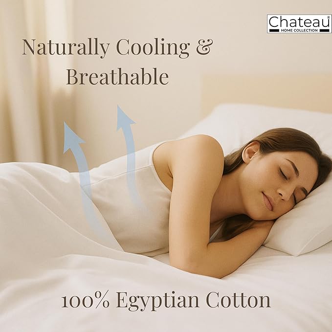 Queen Sheet Set - 400Tc Egyptian Cotton Bedding Sheets & Pillowcases - Soft, Durable And Luxurious 4Pc Sateen Weave Ivory Bed Sheets For Queen Size Bed, No Pill & Shrink Thick Machine Washable