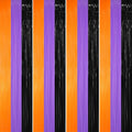 GOER 3.2 ft x 8.2 ft Metallic Tinsel Foil Fringe Party Backdrop for Halloween Birthday Graduation New Year's Party Decorations(4 Packs,Black&Orange&Purple)
