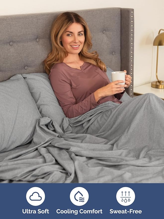 Extra Deep Twin Sheet Set - 4 Piece Breathable and Cooling Sheets - Hotel Luxury Bed Sheets Set - Easy Fit - Soft, Wrinkle Free and Comfy Sheets Set - Heathered Grey Sheet Set with Extra Deep Pockets