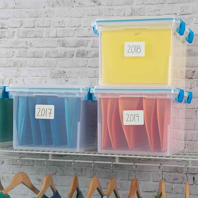 Sterilite 8-Pack Gasket Box, Weather-Resistant Storage Bins with Latching Lids, 32 Quart - Heavy-Duty Organizing Containers for Closet, Bathroom, and Office