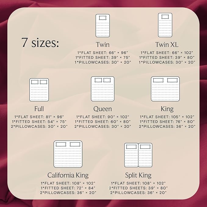 LuxClub 4 PC Full Sheet Set, Deep Pockets Wrinkle Free Cooling Bed Sheets Hotel Bedding for Women, Men, Kids & Teens, Includes 1 Fitted Sheet, 1 Flat Sheet and 2 Pillowcases-Burgundy
