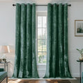 SMILETIME Forest Green Crushed Velvet Curtains 52x108 inch Luxurious Thermal Insulated Soundproof Drapes for Living Room Bedroom Office Soft and Durable Light-Filtering Window Treatments, 2 Panels