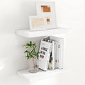 Fun Memories Floating Shelves 16 Inch Long, Wall-Mounted Bathroom Shelves Set of 2, 9.3 Inch Deep Shelf for Home Storage & Display, Wooden Deep Wall Shelves for Bedroom, Living Room, Kitchen, White