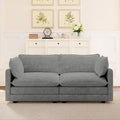 ROWHY 78'' Sectional 2 Seat Cloud Loveseat with 2 Throw Pillows, Modern Corduroy Love Seat, Convertible Cozy Sofa for Living Room, Bedroom and Office, Dark Grey