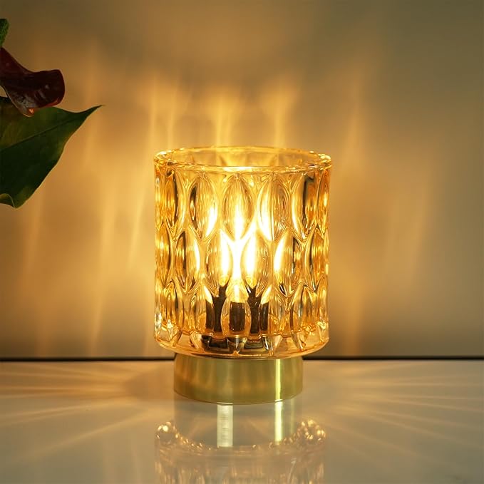 Battery Operated Lamp - Stylish Small Lamps Decorative with Timer & 3 Light Modes, No Plug in Lamps Cordless Battery Table Lamps for Bedroom/Bathroom/Fireplace(Without Remote Control)