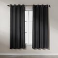 Amazon Basics Faux Linen Blackout Curtains for Bedroom and Living Room, 2-Piece Set with Grommets, 52" W x 72" L, Black