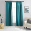 DONREN Teal Room Darkening Curtains for Bedroom - 90 Inch Length Thermal Insulated Rod Pocket Curtains (1 Pair,52 Inch Width)