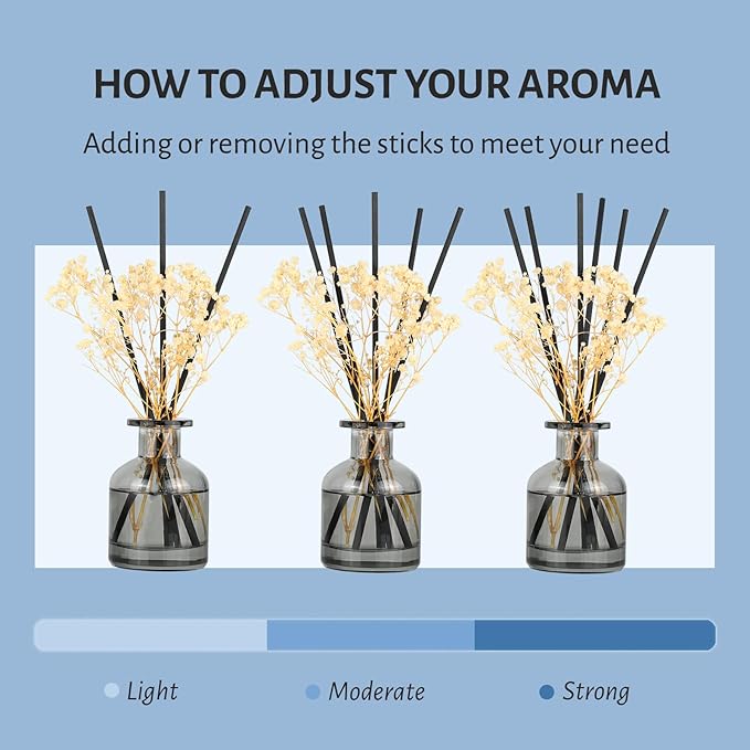 Brakula 2 Pack Reed Diffuser, Bamboo + Lavender Eucalyptus (3.38 fl oz Each Pack), Home Fragrance with 12 Sticks, Shelf Decor, Reed diffusers for Home