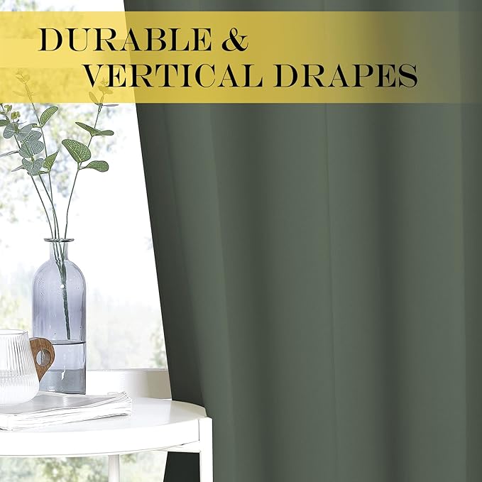 NICETOWN Blackout Curtain Window Treatment Thermal Curtain Solid Grommet Room Darkening Drape for Bedroom/Living Room, Dark Mallard, 1 Panel, W46 x L80