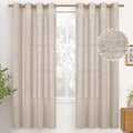 YoungsTex Natural Linen Curtains 78 Inch Length for Living Room, Light Filtering Semi Sheer Window Drapes with Bronze Grommet Privacy for Bedroom Farmhouse Decorative, 52 x 78 Inch, 2 Panels