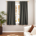 Lazzzy Velvet Blackout Curtains Thermal Insulated Room Window Drapes Super Soft Luxury Curtains for Living Room Bedroom Rod Pocket 2 Panels, Grey, 52" W x 63" L