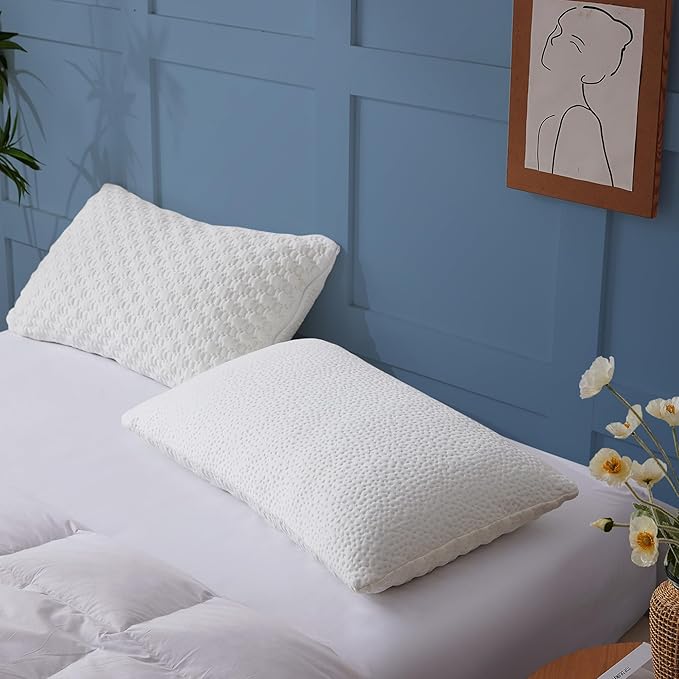 Sophia & William Cooling Bed Pillow for Sleeping (King Size Set of 2) Adjustable Shredded Memory Foam Pillow for Side, Back and Stomach Sleepeers