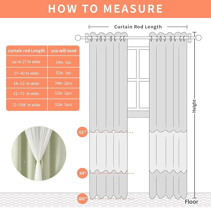 XiDi Green Curtains for Bedroom, Girls Room Blackout Curtains, Kids Room Darkening Curtains, Light Green Decor, 1 Panel Sage Green/34/84/1
