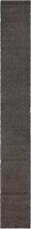 Unique Loom Solid Shag Collection Area Rug (2' 6" x 19' 8" Runner, Graphite Gray)
