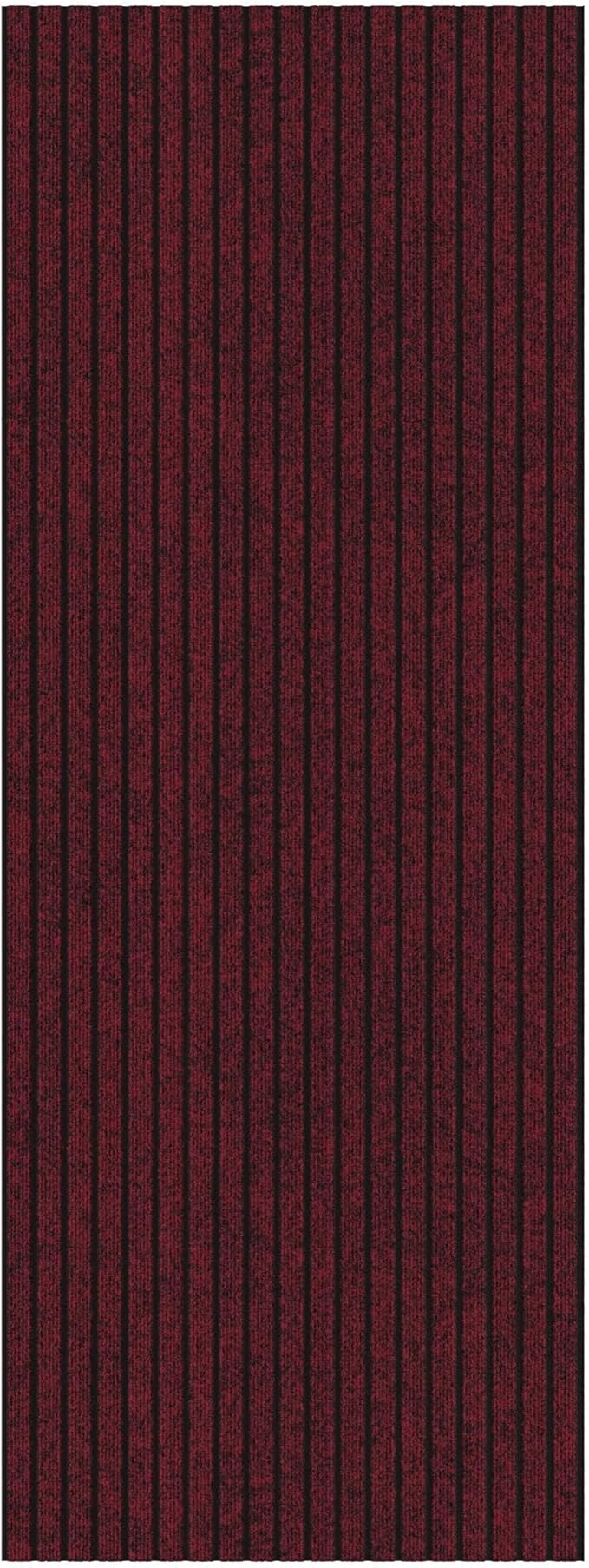 Ottomanson 2'7" x 11' Hallway Runner with Scraper Pile Extra Durable Non-Slip Rug Mat for Indoor & Outdoor Use - Ideal for Kitchen, Entryway, Patio & Garage - High-Traffic Carpet, Red