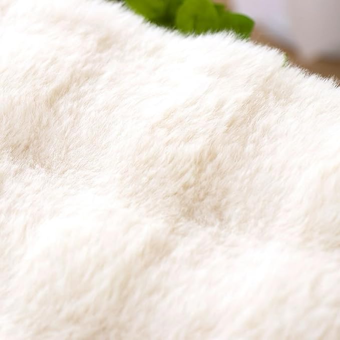 Nightstand Dust Cover Bedside Table Mat lint-White