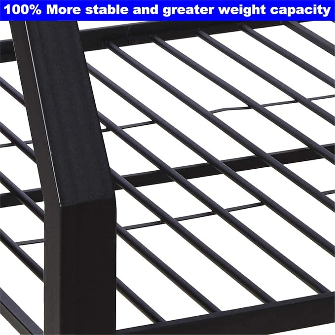 Upgraded Version Thicken Metal Heavy-Duty Twin XL Over Queen Bunk Bed, Best Modern Style Stronger Twin Over Queen Size Bunk Bed with Ladder for Adults, Easy Assembly (Twin XL Over Queen-A)