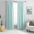 DONREN 2 Panels Blackout Curtain Panels for Bedroom - Room Darkening Thermal Insulated Drapes with Rod Pocket(Aqua,52 by 84 Inch)