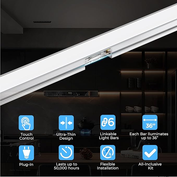 VST Smart Under Cabinet Lighting 6 Bars - UL Listed CRI 93+ Adjustable COB Strip Lights, Alexa & Google Home Compatible, App/Voice/Hand Wave Control for Kitchen Cabinets & Closets