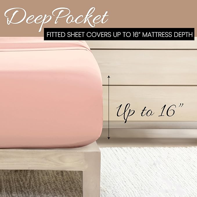 Linen Market Bed Sheets for Twin Size Bed (Blush) - Sleep Better Than Ever with These Soft and Cooling Twin Sheets - Deep Pocket Fits 16" Thick Beds - 3 Piece Twin Sheet Set