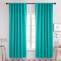 Deconovo Blackout Curtains, Thermal Insulated, W52 x L84 2 Panels, Back Tab, Machine Washable, Room-Darkening Drapes for Bedroom/Living Room Turquoise