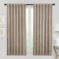 RYB HOME Heavy Duty Velvet Curtains & Drapes, Room Darkening Noise Reducing Window Treatment for Living Room Bedroom Privacy Draft Block Shades for Stuido, Camel Beige, W52 x L72 inch, 2 Panels
