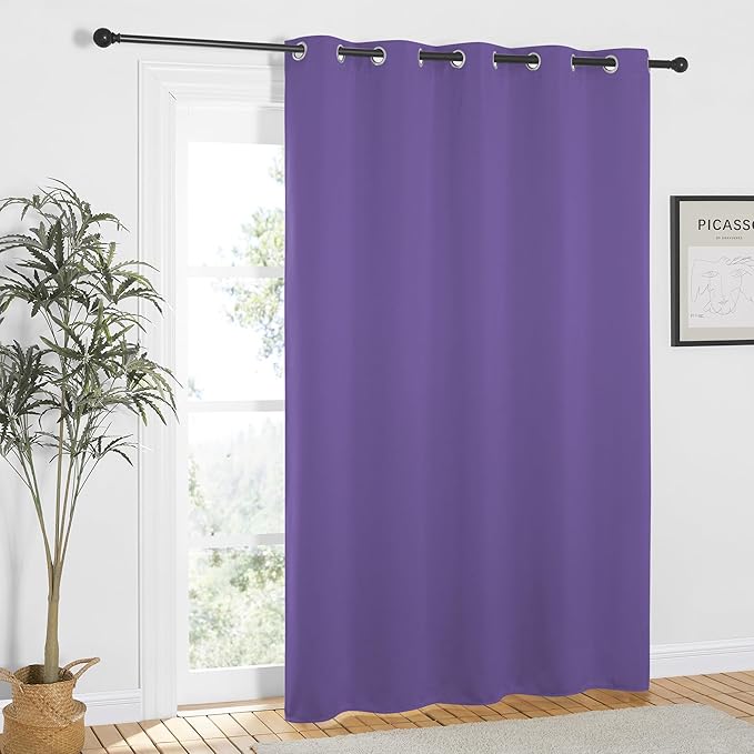 NICETOWN Lilac Purple Blackout Curtains 84 inch Length, Grommet Top Room Darkening Drapes for Bedroom Living Room, Light Blocking Window Covering for Privacy (W66 x L84 Inch, 1 Panel)