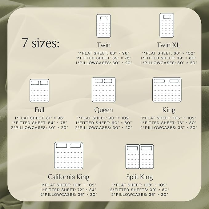 LuxClub 4 PC California King Sheet Set, Deep Pockets Wrinkle Free Cooling Bed Sheets Hotel Bedding for Women, Men, Includes 1 Fitted Sheet, 1 Flat Sheet and 2 Pillowcases-Olive