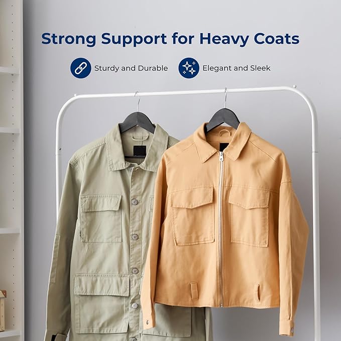 SereneLife 50-Pack Wooden Coat Hangers – Durable Suit Hangers with 360° Swivel Hook & Notches – Slim Design for Shirts, Jackets, Dresses, and More (Black)