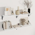 Dreamland Deep Floating Shelves, 48" W x 12" D Wall Shelves Set of 2, Wide Display Shelf Wall Mounted with Brackets, Bookshelf for Living Room, Bathroom, Bedroom, White
