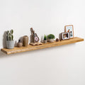 fuqing Live Edge Floating Shelves for Wall 55 inch, 8 Inch Deep Solid Elm Wood Floating Wall Shelves - Rustic Wooden Shelves with Invisible Brackets for Living Room Bedroom Kitchen, 1 Pack, Natural