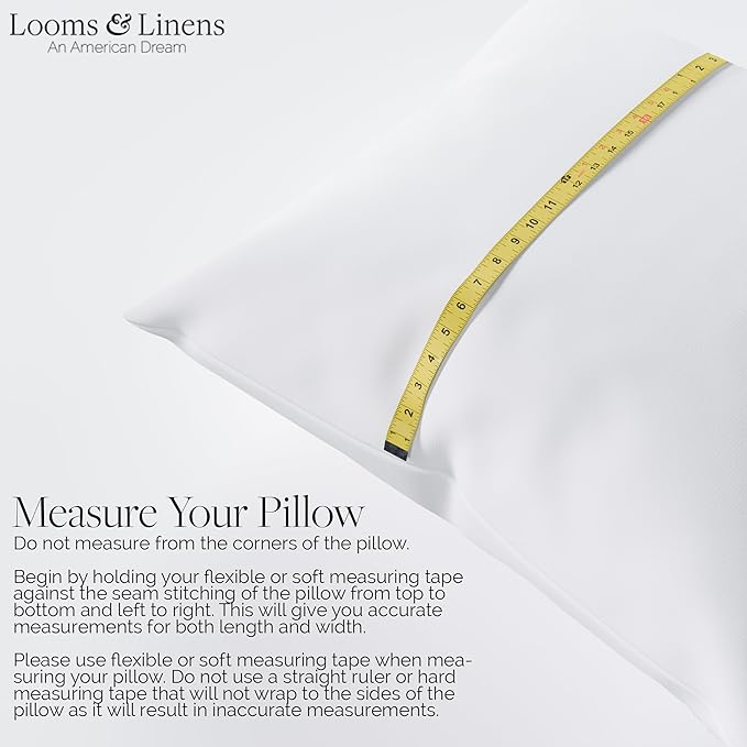 Looms & Linens 14 x 24 inch Lumbar Pillow Insert for Throw Pillows for Couch - Down Alternative Pillow Made in USA only - Lumbar Support Pillow Inserts