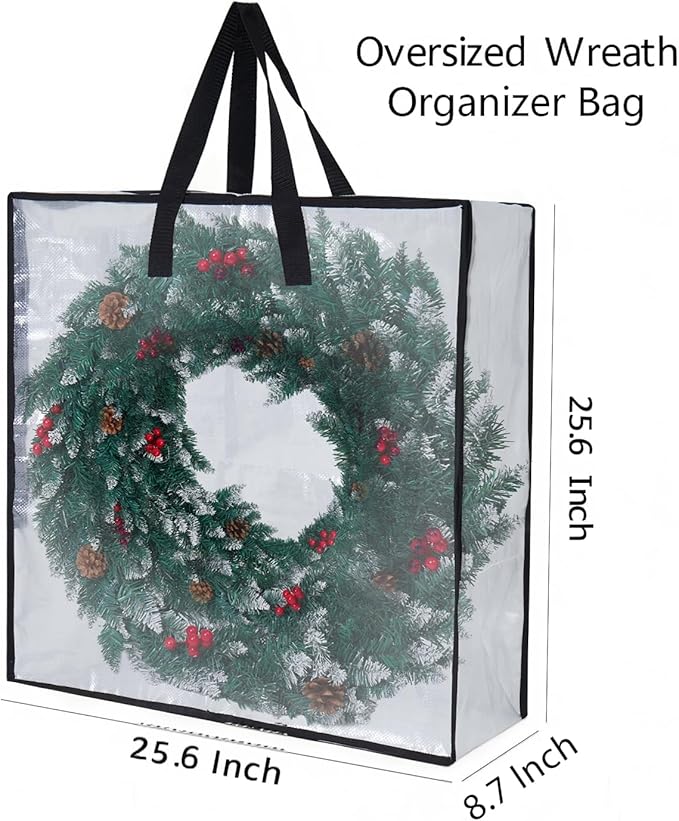 5-Pack Clear Heavy Duty Moving Bags and Storage Bags, 25 Gallon Large Moving Boxes Alternative for Wreath Storage Container, Under Bed Storage, Stadium Events, and College Moving Supplies