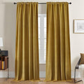 Joydeco Brown Velvet Curtains 120 inch Length 2 Panels, Luxury Blackout Rod Pocket Thermal Insulated Window Curtains, Super Soft Room Darkening Drapes for Living Dining Room Bedroom,W52 x L120 inches