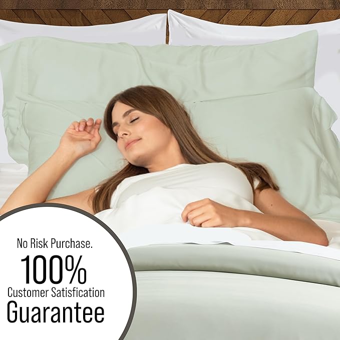 Bella Coterie Luxury Bamboo Viscose California King Size Duvet Cover Set | 100% Organically Grown | Corner Ties | Ultra Soft | Cooling | Two Pillow Shams | 106 x 94 | No Insert [Sea Glass]