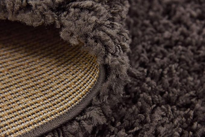 Unique Loom Solid Shag Collection Area Rug (8' Square, Graphite Gray)