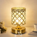 TOBUSA Gold Rechargeable Cordless Table Lamp, 6000mAh Crystal Battery Operated Lamp with 3 Color Temps & Stepless Dimming, Portable Bedside Touch Small Desk Lamp, Vintage Wireless LED Night Light