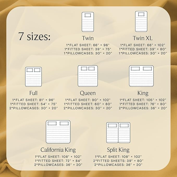LuxClub 4 PC Full Sheet Set, Deep Pockets Wrinkle Free Cooling Bed Sheets Hotel Bedding for Women, Men, Kids & Teens, Includes 1 Fitted Sheet, 1 Flat Sheet and 2 Pillowcases-Soft Medallion Gold