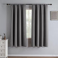 Blackout Curtains 72 Inch Length 2 Panels Set, Black Out Curtains for Bedroom 72 Inch Long, Rod Pocket Energy Saving Room Darkening Drapes for Living Room Window Light Grey(W52 x L72)