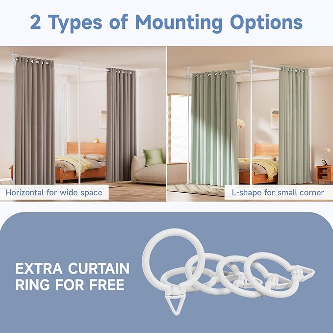 Room Divider Folding Privacy Screens with Wheels, 6FT Tall Divider for Room Separation, Movable Room Partitons and Dividers, Indoor Room Dividers Panel with Fabric (White, 1 Panel-114‘’)