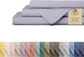 Linen Home 100% Cotton Percale Sheets Queen Size, Prelude Purple, Deep Pocket, 4 Pieces Set - 1 Flat, 1 Deep Pocket Fitted Sheet and 2 Pillowcases, Crisp Cool and Strong Bed Linen