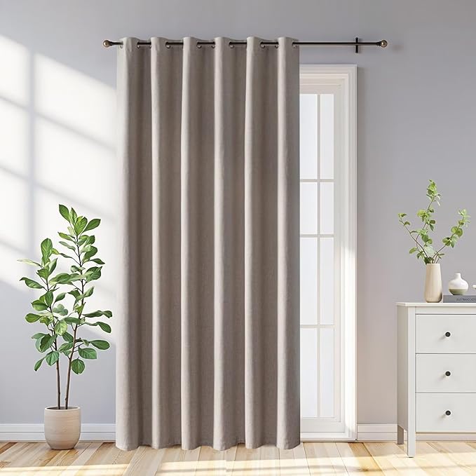 100% Blackout Curtains 96 Inch Length 2 Panels Set, Black Out Curtains for Living Room, Beige Thermal Insulated Grommet Drapes Bedroom Luxury Decor Privacy(70W × 96L inch, Beige)