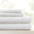 Linen Market Double-Brushed Patterned Microfiber California King Sheet Set 4 Piece – Oeko-TEX Certified Ultra Soft & Wrinkle-Free - 16" Deep Pocket Sheets Easy Care Cal-King Size - Stippled Gray