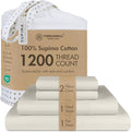 Threadmill Luxury Full Size Sheets for Full Size Mattress, 1200 Thread Count Supima Cotton Sheets for Full Mattress, 5-Star Hotel Quality 4 Piece Bed Sheets with Extra Deep Pocket, Taupe