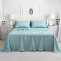 Linen World Lyocell Cooling Bed Sheets Set Queen Size,100% Organically Grown Viscose Sheets,Deep Pocket Up to 16",4 Pieces Silky Soft,Breathable Bedding Sheets & Pillowcases(Ice Blue,Queen)
